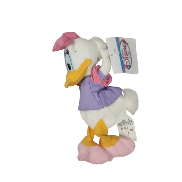 The Disney Store Daisy Duck with Pink Sleeves Bean Bag Plush 9" NWT - Picture 3 of 6